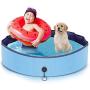 AIIYME Dog Pool, Pet Pool Dog Swimming Pool Portable PVC Leakproof Collapsible Bathing Tub Kiddie Pools with 4 Repair Patches and Pet Brush for Small Dogs Cats and Kids（32X8inches/80X20cm）