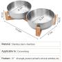 La La Pet Pet Feeder Feeding Bowl Stainless Steel Bamboo Rise Food Bowl Drinking Bowl for Dogs Cats