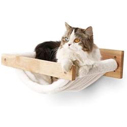 FUKUMARU Cat Hammock Wall Mounted Large Cats Shelf - Modern Beds and Perches - Premium Kitty Furniture for Sleeping, Playing, Climbing, and Lounging - Easily Holds up to 40 lbs
