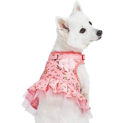 Blueberry Pet 2021 New 3 Patterns Soft & Comfy Spring Scent Inspired Floral Dog Harness Dresses