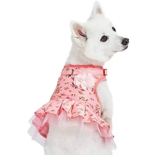 Blueberry Pet 2021 New 3 Patterns Soft & Comfy Spring Scent Inspired Floral Dog Harness Dresses Blueberry Pet 2021 New 3 Patterns Soft & Comfy Spring Scent Inspired Floral Dog Harness Dresses