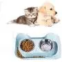 HONGTAO Dog Bowls Double Bowl Dog Food Bowls Stainless Steel Dog Bowl No-Spill No-Skid Cat Bowls Pet Feeder Bowls for Dogs Cats(Pink) HONGTAO Dog Bowls Double Bowl Dog Food Bowls Stainless Steel Dog Bowl No-Spill No-Skid Cat Bowls Pet Feeder Bowls for Dogs Cats(Pink)