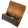 Taco Dog, Poop Bag Pouch Handmade from Full Grain Leather - Convenient Carrier, Clips onto Leash, Dispenser, Easy Cleanup When Walking - All Natural, Lightweight, Accessory - Bourbon Brown