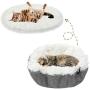Furry Self Warming Cat Bed Mat - Foldable Convertible Plush Cat Sleeping Bag, Warm Comfy Pet Nest Pad Anti-Slip Calming Bed for Cat & Puppy