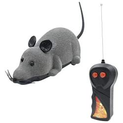 Gray Rat Toy ,Cat Funny Mini RC Wireless Electronic Remote Control Rat Mouse Toy Cat Playing Chew Toys for Cats Pets Mouse Gift(Batteries Not Included)