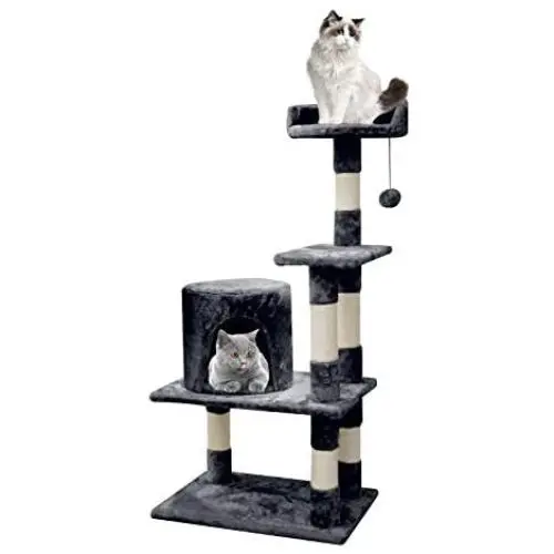 Aipety Cat Tree Towers Condo with Sisal-Covered Scratching Posts, Plush Perches and Condo, Cat Tower Furniture, 42.5 inches Aipety Cat Tree Towers Condo with Sisal-Covered Scratching Posts, Plush Perches and Condo, Cat Tower Furniture, 42.5 inches