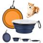 Lewondr Collapsible Pet Bowl, [2 Packs] Silicone Food & Water Travel Bowl Portable Dog Cat Bowls with Lids Expandable Pet Feeding Watering Cup Dish for Walking, Kennels & Camping