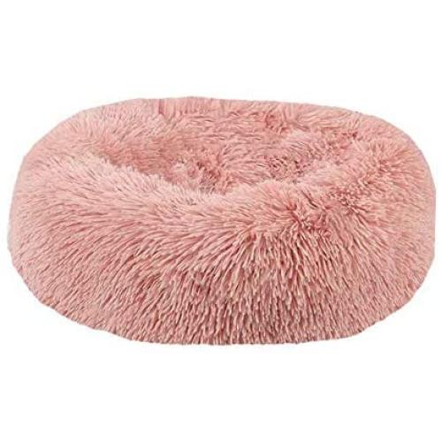 XIAJIE Pet Bed, Fluffy Luxe Soft Plush Round Cat and Dog Bed, Donut Cat and Dog Cushion Bed, Self-Warming and Improved Sleep, Orthopedic Relief Shag Faux Fur Bed Cushion