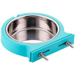DeaLott Crate Dog Bowl,Removable Stainless Steel Dog Bowl Hanging Pet Cage Bowl Coop Cup Large Water Food Bowl for Dogs Cats Rabbits