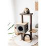 PetPals Three-Level Elevated Cat Tree Condo with Massage & Particle Board, Grey (PP18502)