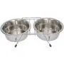 Iconic Pet 12-Cup Stainless Steel Double Diner with Wire Stand for Dog or Cat Iconic Pet 12-Cup Stainless Steel Double Diner with Wire Stand for Dog or Cat