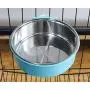 RUBYHOME Dog Bowl Feeder Pet Puppy Food Water Bowl, 2-in-1 Plastic Bowl & Stainless Steel Bowl, Removable Hanging Cat Rabbit Bird Food Basin Dish Perfect for Crates & Cages