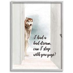 Stupell Industries Dog Nightmare Quote Funny Pet Parents Phrase, Designed by Ziwei Li Wall Art, 16 x 20, Grey Framed