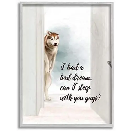 Stupell Industries Dog Nightmare Quote Funny Pet Parents Phrase, Designed by Ziwei Li Wall Art, 16 x 20, Grey Framed Stupell Industries Dog Nightmare Quote Funny Pet Parents Phrase, Designed by Ziwei Li Wall Art, 16 x 20, Grey Framed