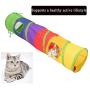 Cat Tunnel with Plush Ball, Interactive Peek-a-Boo Cat Chute Cat Tube Toy, Foldable Rainbow S-Tunnel for Indoor Cat, for Puzzle Exercising Hiding Training and Running with Fun Ball and 2 Peek Hole