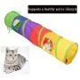 Cat Tunnel with Plush Ball, Interactive Peek-a-Boo Cat Chute Cat Tube Toy, Foldable Rainbow S-Tunnel for Indoor Cat, for Puzzle Exercising Hiding Training and Running with Fun Ball and 2 Peek Hole