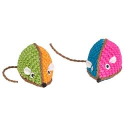 Boss Pet Chomper Kylies Brites Two-Tone Raffia Mouse Toy for Pets, Assorted Colors