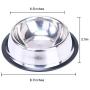 TEESUN Stainless Steel Dog Bowls, 2 Single Bowl for Dog Food and Water Raised Pet Eating Dishes for Small Medium Dog, Cats, Puppies with Non Slip Rubber Base