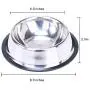 TEESUN Stainless Steel Dog Bowls, 2 Single Bowl for Dog Food and Water Raised Pet Eating Dishes for Small Medium Dog, Cats, Puppies with Non Slip Rubber Base