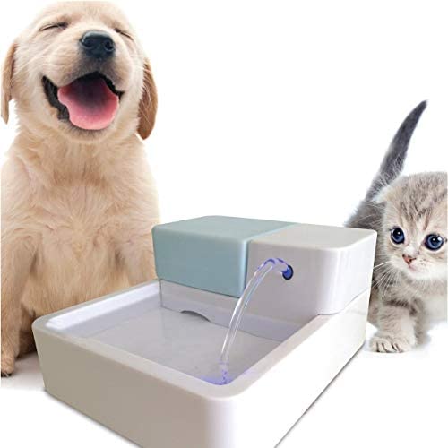 cjc 1.8L LED Automatic Pet Water Fountain with LED Light 12V Pet Waterer Safe Drinking Bowl for Dogs Cats