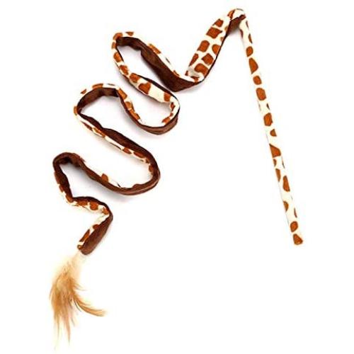 ocijf179 Funny Cat Stick Leopard Dot Printed Paper Feather Funny Cat Stick Pet Kitten Interactive Toy - Blue Dots