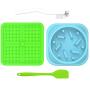 Dog Lick Mat with Slow Feeder Dog Bowl, Shovel and Brush – Premium Slow Feeders Dog Bowl Mat – Pet Food Mat with Accessories – Reduces Anxiety and Boredom – Ideal for Raw, Wet Foods, Treats