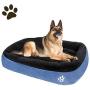CLOUDZONE Dog Bed for Medium Dogs/Large/Small, Washable Rectangle Pet Bed Thickened Enough with Soft Coral Fleece and Non-Slip Bottom