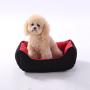 SewForever Durable and Fashionable Pet Cuddle Cushion Dog Sleeping Bed Cat Sleeping Bed, Red and Black, Medium
