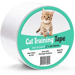 ELK Anti-Scratch Cat Training Tape Scratch Prevention Deterrent - 100% Transparent Clear Indoor Furniture Protector for Chair, Couch, Bed, Stairs, Carpet, Door - Pet and Kid Safe (3 Inch x 30 Yards)