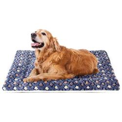 Mora Pets Ultra Soft Pet (Dog/Cat) Bed with Cute Prints | Reversible Fleece Crate Bed Mat | Machine Washable Pet Bed Liner(36-inch, Dark Blue)