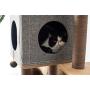 PetPals Three-Level Elevated Cat Tree Condo with Massage & Particle Board, Grey (PP18502)