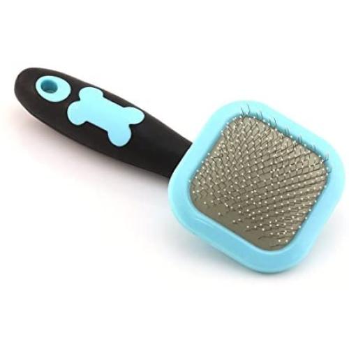 PETPAWJOY Slicker Brush for CAT Dog Massage Brush Deshedding Brush Grooming Brush for Yorkie Poodle Maltese Puppy Guinea Pig Rabbit Gently Removes Loose Undercoat and, fits Long and Short Hair Coat