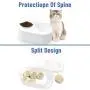 Cat Bowls Elevated Dog Bowls with 4500ML Large Storage Stand Double Raised Pet Food Water Bowls Anti Slip Dog Dish Stand Raised Stand 15°Tilted Raised Food and Water Feeder for Cats Dogs(White)