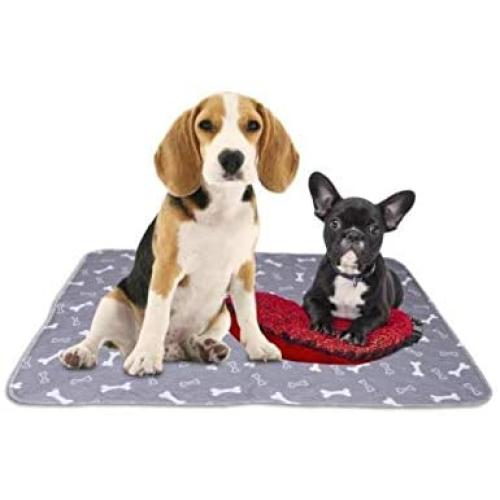 Washable Reusable Pee Pads for Dogs | L (24'' x 36'') 2-Pack Bones | 100% Waterproof & Extra Absorbent | Large Non-Slip Puppy Pads | Pet Training & Housebreaking | Incontinence & Whelping Solution