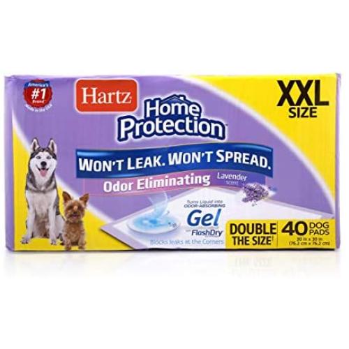 Hartz Home Protection Lavender Scented Odor Eliminating Gel Dog Pads - XXL 40 Count