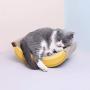 Fuerlun Cat Scratch Pad, Banana Designed Cardboard Cat Scratcher for Indoor Cats, Cat Swing Bed, Durable Interactive Cat Toy Scratching Pad with Catnip for Kittens
