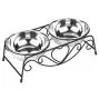 VIVIKO Pet Feeder for Dog Cat, Stainless Steel Food and Water Bowls with Iron Stand