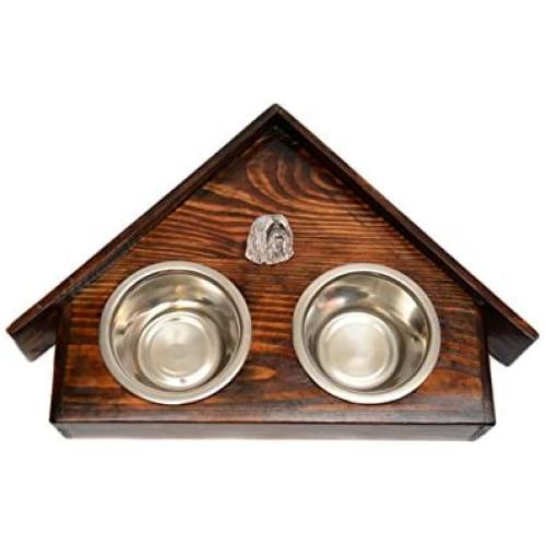 Bearded Collie, Beardie, a Dogs Bowl with a Relief from ArtDog
