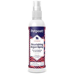 Petpost | Waterless Argan Shampoo Spray for Dogs with Sensitive Skin - Naturally Nourishing Coat Cleaner & Deodorizer for Healthier, Shinier Fur - Rinse Free Formula