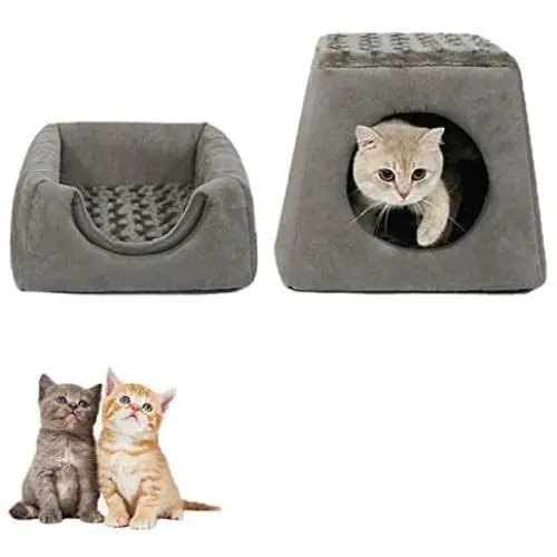 Cat Bed for Indoor Cats, Pet Tent Cave Bed for Cats, Cat Cave Bed for Indoor, Cat Beds for Indoor Cats Small Dogs with Removable Washable Cushion Pillow Soft Anti-Slip Water-Resistant Bottom (Gray) Cat Bed for Indoor Cats, Pet Tent Cave Bed for Cats, Cat Cave Bed for Indoor, Cat Beds for Indoor Cats Small Dogs with Removable Washable Cushion Pillow Soft Anti-Slip Water-Resistant Bottom (Gray)