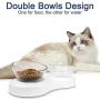 QUXIANG Double Dog Bowls Elevated Cat Food Water Bowls 0/20° Tilted Design Neck Guard Pet Raised Stand Double Transparent Plastic Bowl with Anti Slip Stand for Cats and Small Dogs