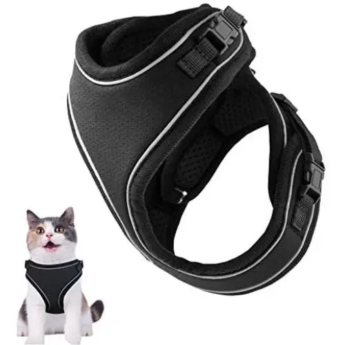 MUDINPET Cat Harness Escape Proof, Kitten Mesh Vest Harness, Adjustable Reflective Comfortable Soft Cat Chest Harness MUDINPET Cat Harness Escape Proof, Kitten Mesh Vest Harness, Adjustable Reflective Comfortable Soft Cat Chest Harness