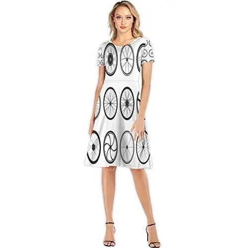Vector Hand Drawn Herbs and Spices - or Pattern - USA,Custom Lady Dress Elegant Casual Dresses Spice S