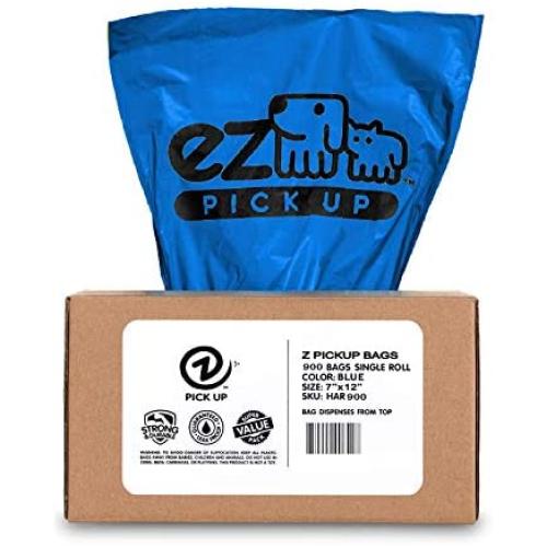 900 Pet Waste Disposal Dog Poop Bags, Z Pickup Bags Blue (single roll, not on small rolls)