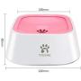 TagME Dog Dripless Water Bowl, Anti-Splash Pet Bowls, Eco-Friendly Material, No-Slip Pet Water Bowls, Healthy & Dishwasher Safe,35 OZ Pink