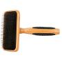 Bass Brushes Medium Slicker Style Pet Brush with Bamboo Wood Handle and Rubber Grips