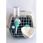 Choco Nose Rabbit No Drip Water Bottle & Food Bowl Set. H528 Wire Cage Leak-Proof Nozzle Chinchilla Toy-Breed Small-Sized Dog Puppy Dispenser Pet Waterer Crate Detachable Crock Animal Feeder BPA-Free