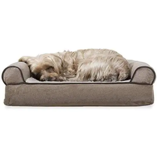 Furhaven Pet Dog Bed - Cooling Gel Memory Foam Faux Fleece and Chenille Soft Woven Traditional Sofa-Style Living Room Couch Pet Bed with Removable Cover for Dogs and Cats Furhaven Pet Dog Bed - Cooling Gel Memory Foam Faux Fleece and Chenille Soft Woven Traditional Sofa-Style Living Room Couch Pet Bed with Removable Cover for Dogs and Cats