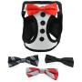 DOGGIE DESIGN American River Ultra Choke Free Formal Dog Harness - Tuxedo with 4 Interchangeable Multi-Colored Bows