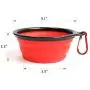 Clan_X Silicone Collapsible Dog Bowls, 2 PCS Portable Travel Pet Bowls with Carabiner, Food-Grade Foldable Cup Dish for Dog Cat Food Water Feeding, 1Pcs Banana Squeaky Dog Toy(Red and Green)